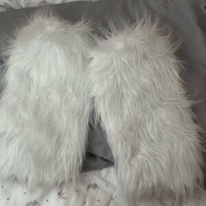 White Fuzzy Legwarmers